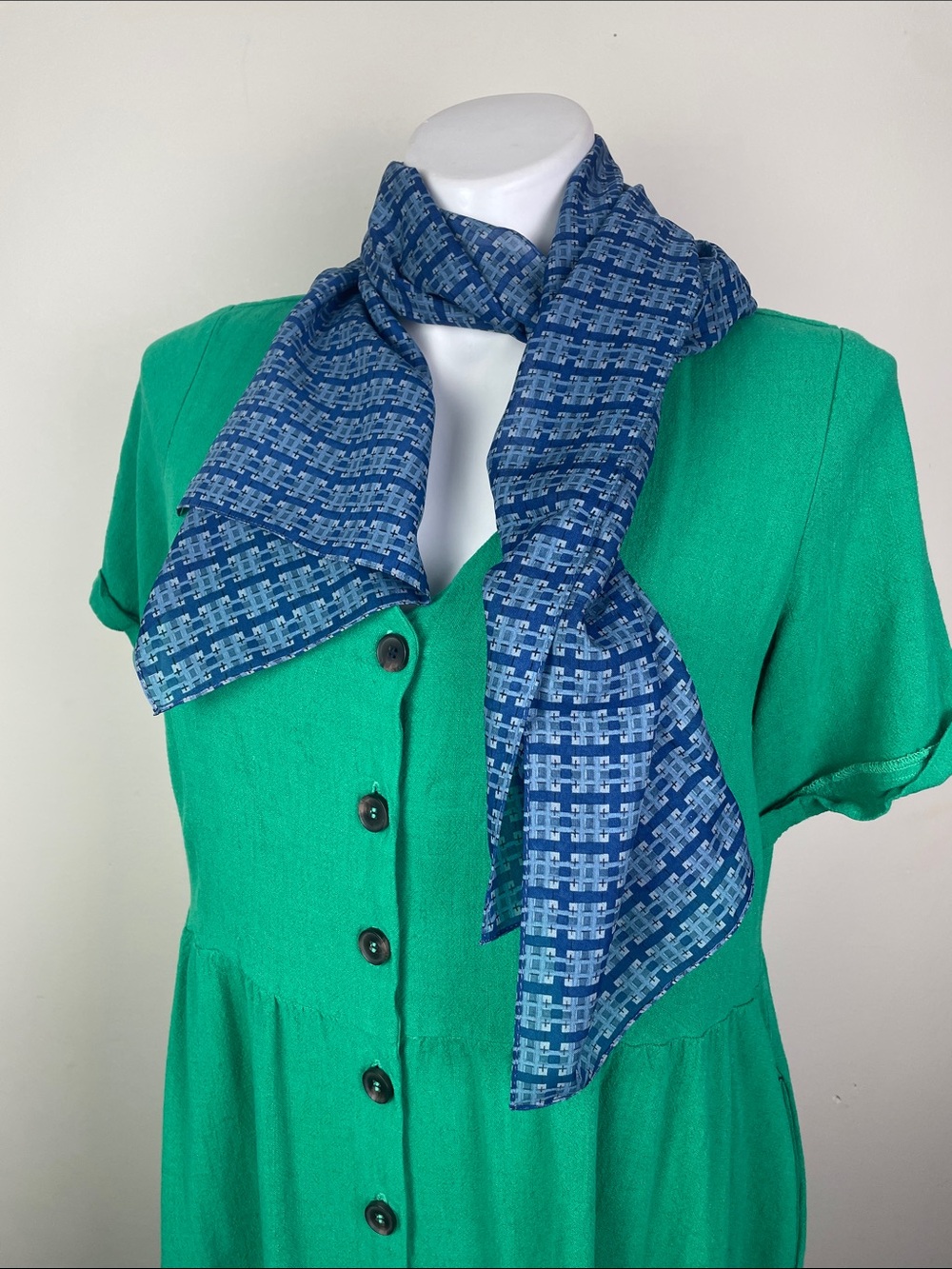 Cejon Rectangular Scarf Blue Print - Picture 5 of 7